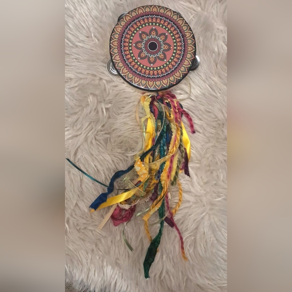 Bohemian Mandala Dreamcatcher with Multicolor Ribbons - Picture 2 of 4